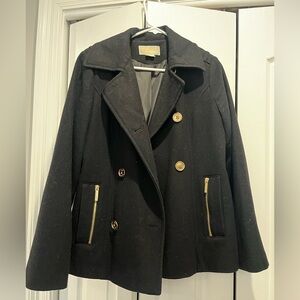 Michael Kors black double breasted pea coat